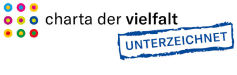 Logo der Charta der Vielfalt mit Stempel „unterzeichnet”